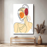 Painting by numbers art minimalism drawing woman with bun